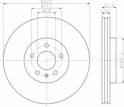 HELLA PAGID 8dd355121401 -  Диск тормозной вентилируемый